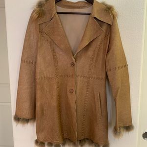 Vantage leather jacket- size S/M. Brown